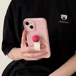Ốp Điện Thoại Bóng Nhỏ Chấm Bi Nhỏ Phong Cách Hàn Quốc Thích Hợp Cho iPhone17ProMax Ốp Điện Thoại Playful Dễ Thương Thích Hợp Cho iPhone16pro Bao Gồm Tất Cả 15 Phong Cách Mới 14 Mềm 13 Da Giả 12 Vỏ Bảo Vệ Chống Sốc