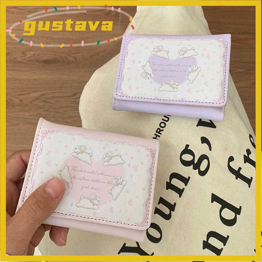 Ví đựng tiền xu GUSTAVA, Hộp đựng thẻ da PU chống thấm nước, Túi đựng tiền in hình thỏ
