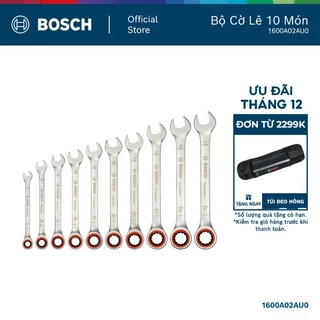Bộ Cờ Lê 10 Món Thép Trắng Bosch 1600A02AU0 – Sáng Bóng, Bền Bỉ, Hiệu Suất Cao Chuẩn Đức