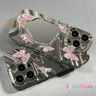Vỏ Cho IPhone 17 12 16 15 13 11 14 Pro Max X XS Max XR 14 16 15 7 8 Plus Air ốp điện thoại hình bướm hồng có gương