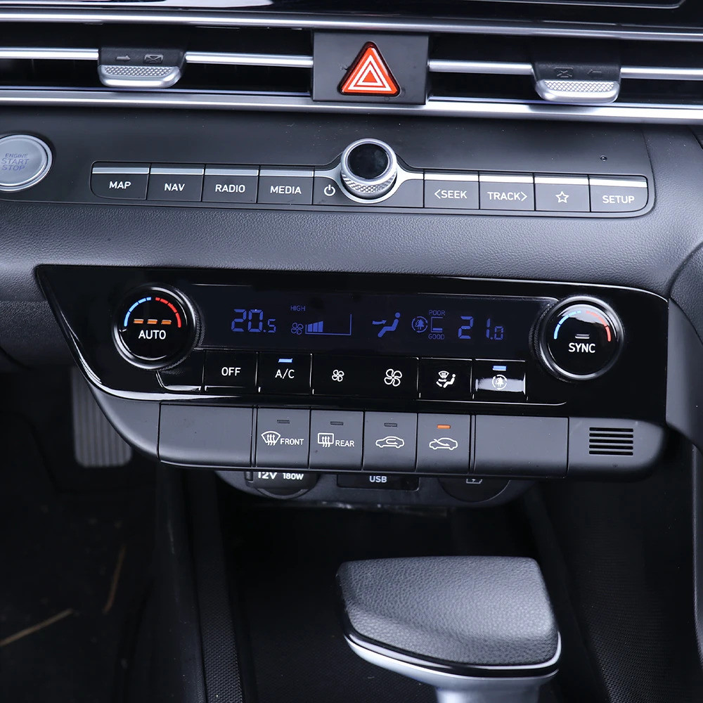 Một Cặp Nhôm Đỏ Xanh Đen Nội Thất Điều Hòa Không Khí Konb Vòng Viền Dành Cho Xe Hyundai Elantra CN7 / CN7 N RHD / LHD