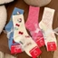 Dày để giữ ấm hoạt hình Hello Kitty Mid-Tube Tất Cotton chải màu nữ