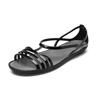 HY Mùa Hè Giày Sandal Nhựa Đế Mềm Nữ Đi Biển Lỗ Giày Chống Trơn Trượt Kích Thước Lớn Gót Đế Bằng Pha Lê Thạch Giày Nữ