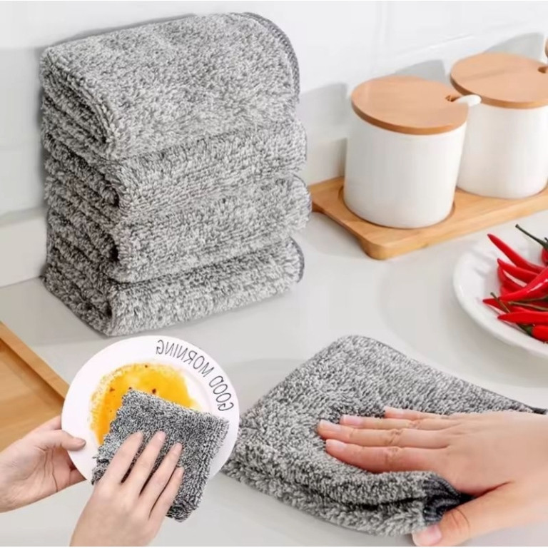 SET 20 Khăn Than Tre Lau Bếp Đa Năng, Khăn Lau Tay Nhà Bếp Hai Mặt Sợi Than Tre Siêu Thấm Hút, Kháng Khuẩn
