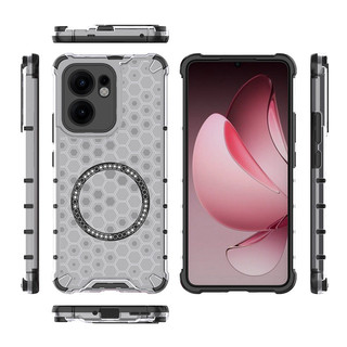 Ốp điện thoại từ tính tản nhiệt tổ ong cho OPPO Reno 13 13F 12 Pro Find X8 K12X Realme 14 13 Pro + C63 C61 Note 60 Vỏ bán trong suốt chống rơi