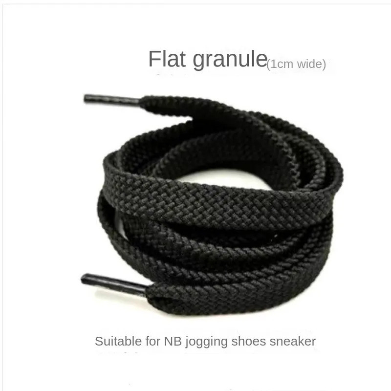 Dây giày đen tròn flat thể thao nam nữ, da vải, cho giày và bốt đa năng