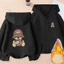 Trẻ em Playful Gấu Hoạt Hình Zip Up Áo Khoác Có Mũ Trùm Đầu Thời Trang Áo Cho Bé Trai Và Bé Gái