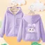 Thời Trang Trẻ Em Thỏ Hoạt Hình Zip Áo Khoác Có Mũ Trùm Đầu Áo Đồ Họa Thường Ngày Cho Trẻ Em Trang Phục Hàng Ngày