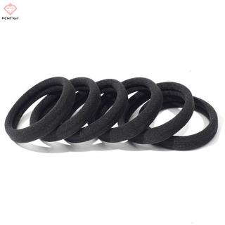 Dây Buộc Tóc Đen Cho Bé Gái - 100 Chiếc Scrunchies Cao Su Đàn Hồi Phù Hợp Đi Học Và Chơi