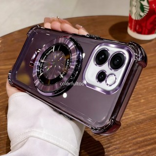 Ốp Mềm Oppo Reno 16F Cho Oppo Reno 16 15 14 Pro 14Pro 14F 15FS Reno15ProMini Max 5G Vỏ Chống Sốc Thạch Trong Suốt Có Giá Đỡ Từ Tính Dày Túi Khí Ốp Lưng Điện Thoại
