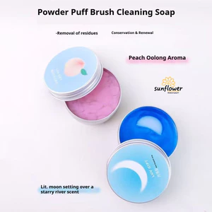 Cọ Trang Điểm Dụng Cụ Làm Sạch Xà Phòng Làm Sạch Trái Tim Xà Phòng Acrylic Sơn Bọt Biển Puff Rửa Xà Phòng