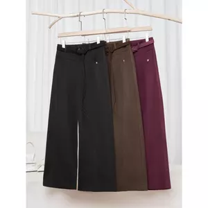 Quần dài nữ CECI YOUNGER BY CARDINA dáng suông vải dạ cạp chun sau kèm đai 5YQDT36