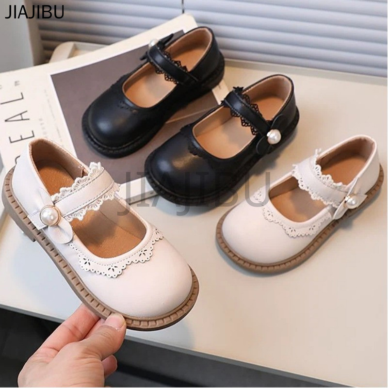 Giày Da Đế Mềm Kiểu Lolita Dễ Thương, Phong Cách Nhật Bản Cổ Điển, Nơ Ren, Kiểu Công Chúa. Giày Bệt Mũi Tròn Chống Trượt Kiểu Anh Màu Be/đen Thích Hợp Cho Cosplay, Đi Học. Korean Fashion Platform Mary Jane Doll Shoes Giày Trẻ Em Chống Va Chạm Kiểu Pháp