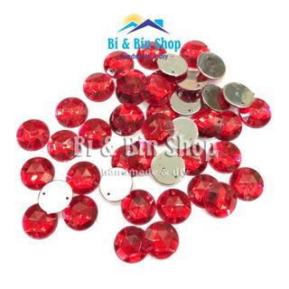 72 Viên Đá Kết Nhựa Tròn 15mm Đính Kết Trang Phục, Làm Phụ Kiện Thời Trang