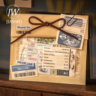 JIANWU Một Cốc Cà Phê Là Tâm Trạng Series Vintage Nhãn Tiếng Anh Phong Cảnh Chất Liệu Cắt Dán Memo Pad Sáng Tạo Rác Tạp Chí Văn Phòng Phẩm