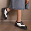 VNLDH34-39 Size Brock Da Dầu Giày Da Nhỏ Nữ Xuân Thu Phong Cách Anh Preppy Phong Cách Retro Phối Màu Phù Hợp Với Giày Công Sở Giày Gót Dày Hợp Thời Trang Gothic