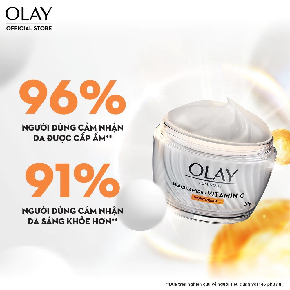 Kem Dưỡng & Super Serum OLAY Luminous Niacinamide & Vitamin C Giúp Mờ Vết Thâm, Đốm Nâu, Dưỡng Sáng Da (50G+30ML)