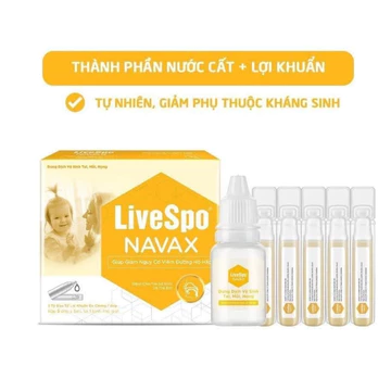 Nước Muối Sinh Lý Chứa Lợi Khuẩn Nhỏ Mũi, Tai Cho Trẻ Sơ Sinh LiveSpo Navax – Giảm Nghẹt Mũi, Vệ Sinh Tai.