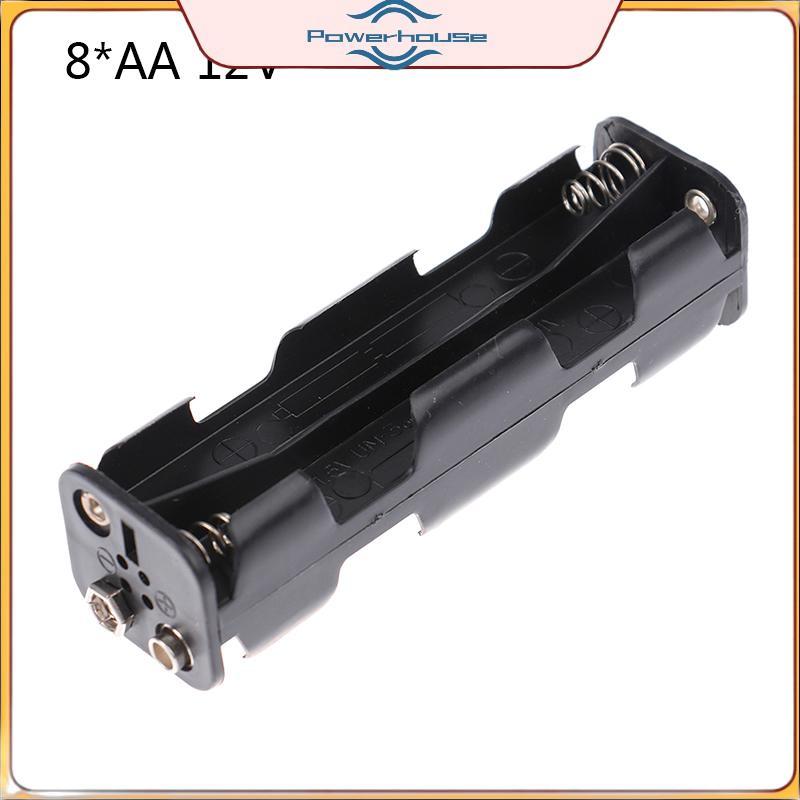Hộp đựng pin POWER Long Strip Type 8 X AA 12V Hộp lưu trữ pin trở lại.