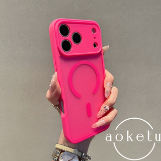 Thích hợp cho iPhone 17AIR iPhone ốp lưng 16pm kết cấu da mờ chống vân tay 15pl hút từ 14proMax cao cấp 13 lỗ chống rơi