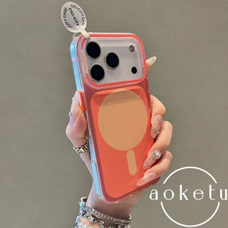 Macaron laser tương phản bán trong suốt hút từ tính thích hợp cho iPhone 17 Promax Vỏ điện thoại Apple 14 15 mới 16 Pro nữ 13 vỏ acrylic chống rơi sang trọng