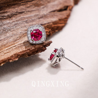 Châu Âu Mỹ ins Phong Cách Mới Kim Cương Ruby Bông Tai Nữ