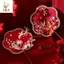 Quạt cưới cổ điển ZK có tua rua & mặt dây chuyền - Quà tặng cầm tay may mắn VN