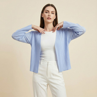 Miyake Áo Cardigan Phong Cách Cổ Điển Xếp Ly, Thời Trang Xuân Thu, Thiết Kế Ngắn