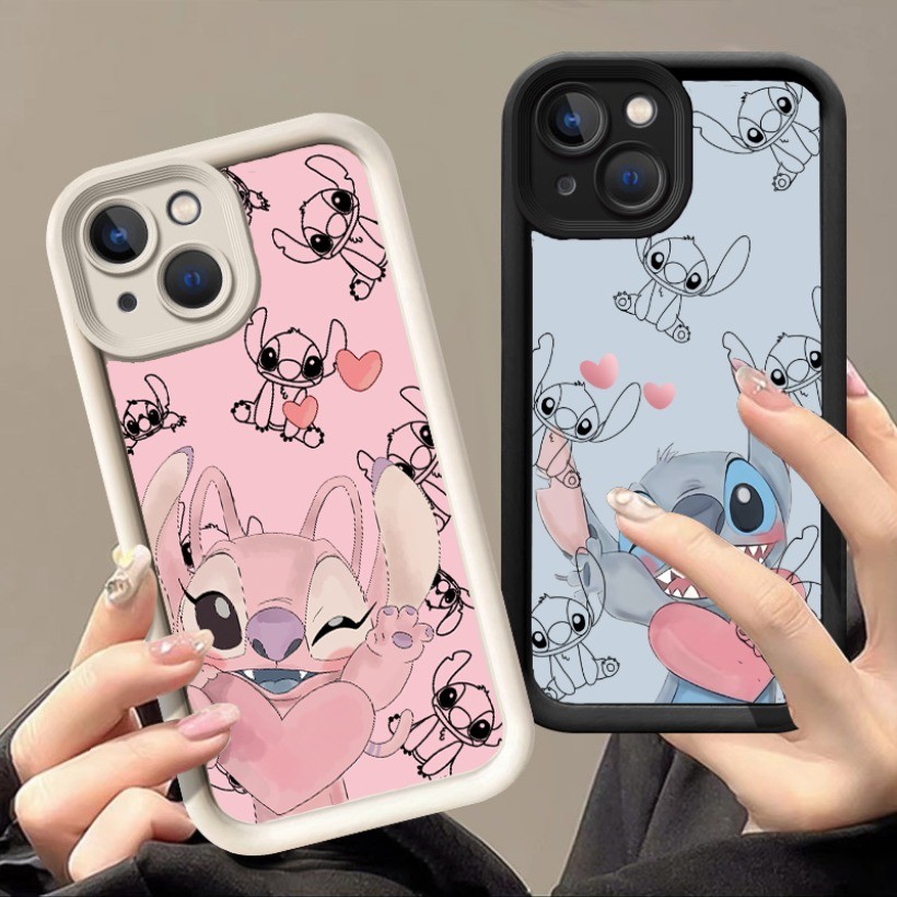 Tương thích với Tecno Spark 40C 40 Pro + GO2 2S Camon 40 Pro 40 Premier 10C POVA6NEO Ốp Điện Thoại Dễ Thương Stitch Thiên Thần Trái Tim Tình Yêu Silicon Mềm