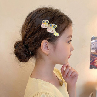 Nhấp Nháy Full Kim Cương Ánh Sáng Sang Trọng Thỏ Ánh Sáng Vàng Tóc Nữ Trẻ Em Dễ Thương Phụ Kiện Tóc Kẹp Tóc trán Bên Kẹp