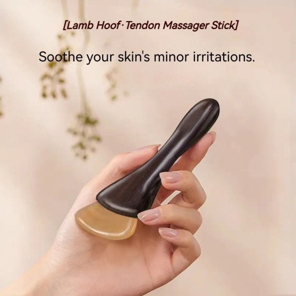 Máy mát xa gỗ đàn hương SAIA, Chất liệu tự nhiên Gậy Massage mắt sừng dê, Dụng cụ cạo kinh tuyến thoải mái
