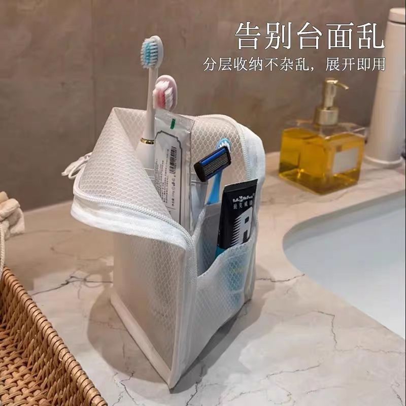 Túi vệ sinh tự hỗ trợ Túi đựng mỹ phẩm du lịch kinh doanh Túi đựng bàn chải đánh răng di động chống nước có thể gập lại