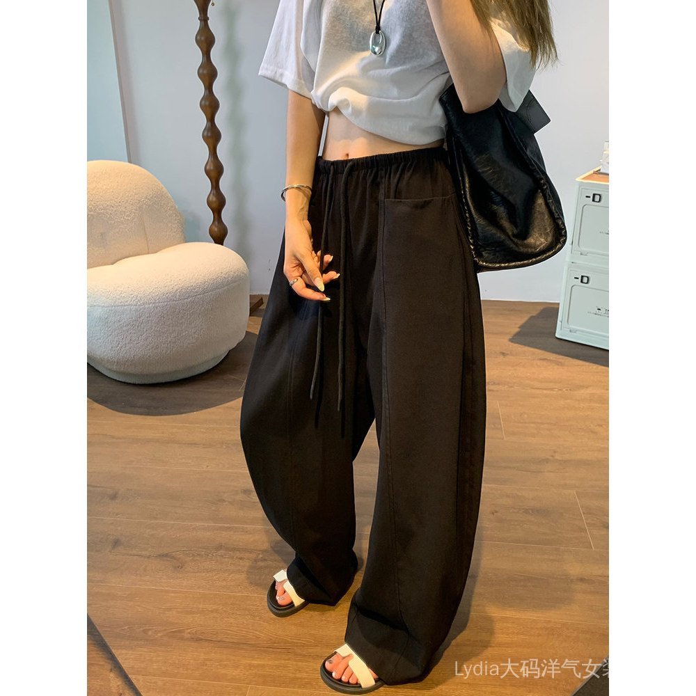 <![Giảm giá 10%] Quần ống rộng phong cách hè, chất liệu mỏng, dáng drape thẳng, thiết kế cao eo, phù hợp thời trang nữ