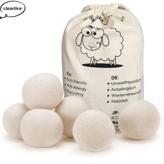 CLEARLINE 6 Quả bóng máy sấy len, Quả bóng giặt gia đình tăng tốc mềm mại, Bóng sấy giảm tĩnh có thể tái sử dụng 6-8cm