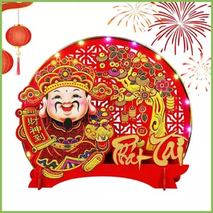 Trang trí bàn làm việc giàu có gật đầu Việt Nam Chúc may mắn Trang trí bàn nỉ Trung tâm có đèn cho năm mới xuân gelhvn