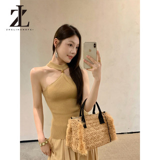 ZHELIHANGFEI Áo Khoác Vest Form Slim-Fit Dệt Kim Phong Cách Mỹ