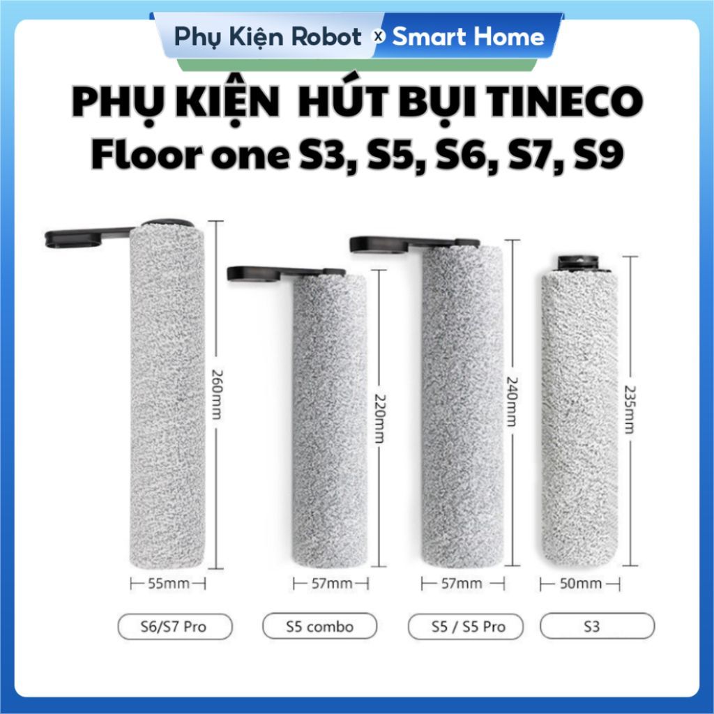 Phụ kiện Con Lăn Lọc Bụi Tineco Floor One S3, S5, S6, S7, S9 tất cả các loại: Con lăn & lọc bụi hepa