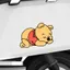 Winnie the Pooh Xe Điện Xe Máy Dễ Thương Vui Nhộn Pin Trang Trí Ô Tô Độc Đáo Khối Sáng Tạo Vết Xước Miếng Dán 26.3.26