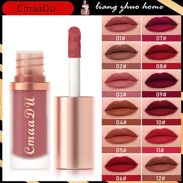 CmaaDu 1 Son Môi Màu Cam Khỏa Thân Trang Điểm Hàn Quốc Chống Thấm Nước Lâu Trôi Sương Màu Hồng Son Bóng Chống Dính Cốc Nhung Gợi Cảm Màu Đỏ Son Tint
