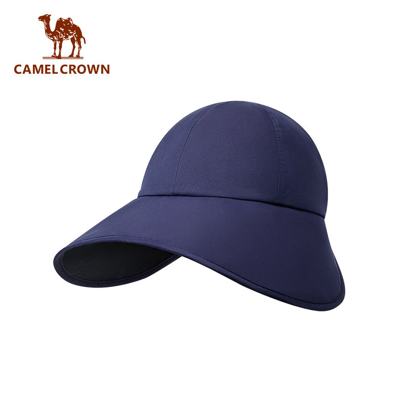 CAMEL CROWN Mũ vành rộng vải đen UPF 50+, chống tia UV, phù hợp cho bãi biển mùa hè ngoài trời