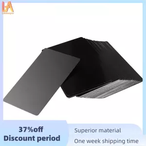 100 Chiếc Đen Hợp Kim Nhôm Thẻ Khắc Kim Loại Kinh Doanh Thăm Kinh Doanh Danh thiếp Trống Độ Dày 0,2mm