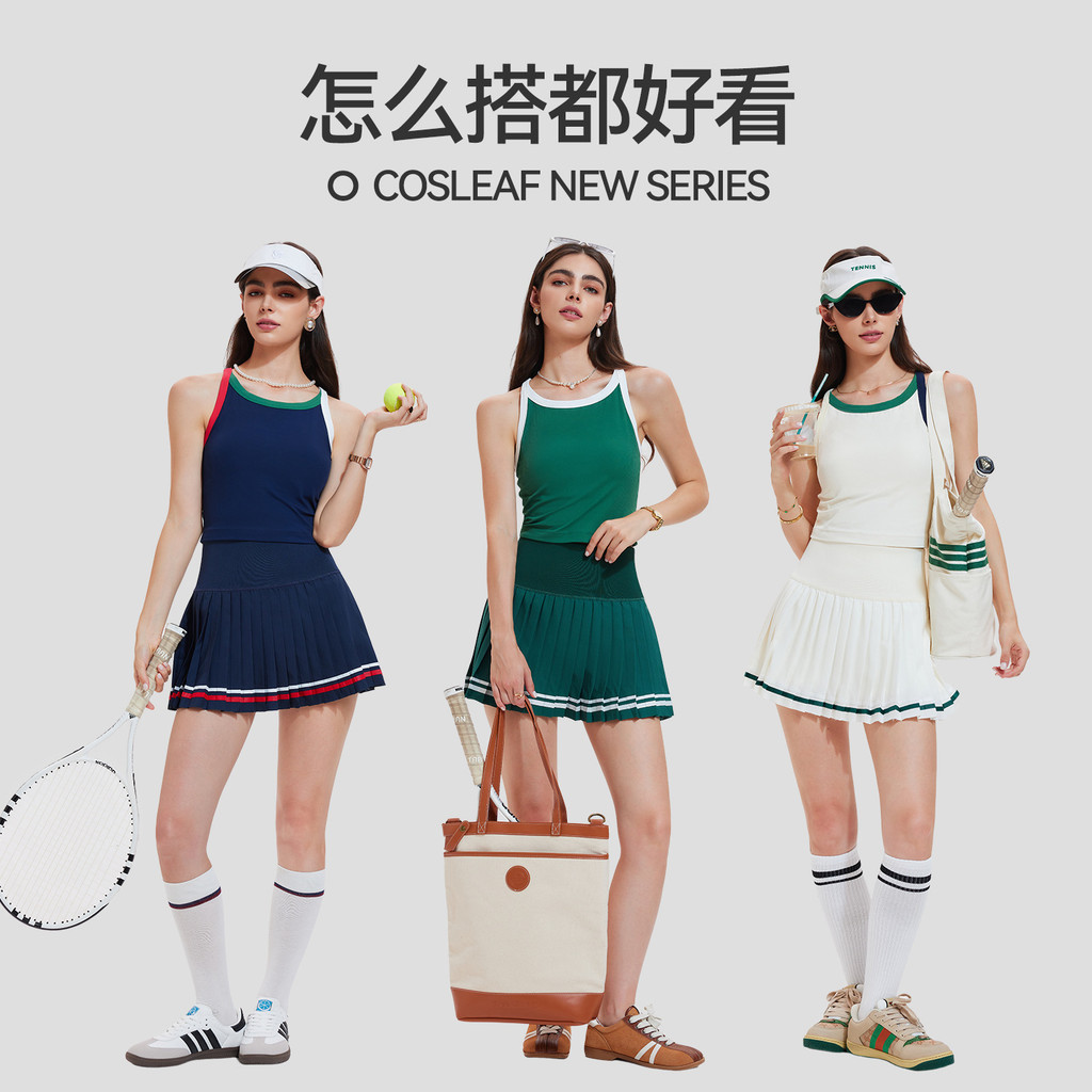 Váy thể thao nữ nhanh khô, thời trang cho tennis và yoga, lót cầu lông với thiết kế xếp ly.