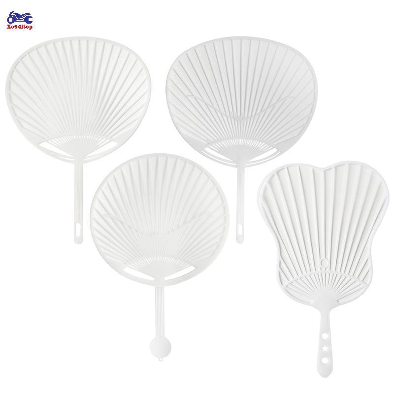 XOITOP 10 Mảnh Nhựa Trắng Sáng Tạo Bền Nhật Bản Quạt Sasuke DIY Bộ Quạt Khung Cho Hàng Thủ Công Quạt Tay Làm VN