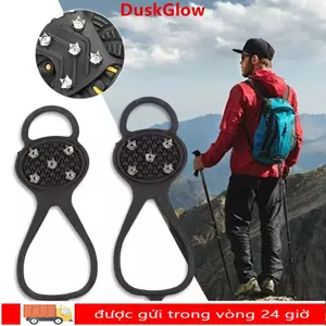 DUSKGLOW 1 Đôi Giày Crampons, Chống Trơn Trượt 5 / 8 Răng Ice Gripper Spike, Vỏ Giày Spike Đa Năng Cho Giày