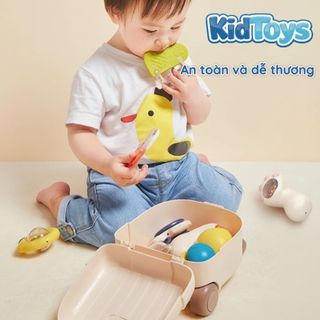 Bộ gặm nướu 10 món KidToys – đồ chơi lục lạc có hộp vali cho bé