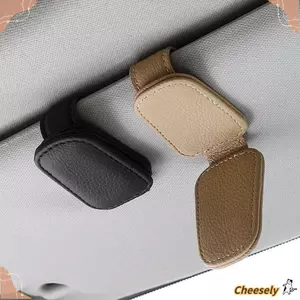 Kẹp kính che nắng CHEESELY, Kẹp móc treo kính ô tô đàn hồi bằng da PU, Giá đỡ kính mắt ô tô chống trầy xước di động Phụ kiện nội thất ô tô