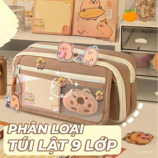 Túi Bút Học Sinh Dễ Thương – Hộp Bút Nhiều Ngăn, Sức Chứa Lớn, Đựng Bút Thước Gọn Gàng, Văn Phòng Phẩm