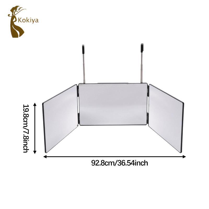 Gương Ba Mặt Có Thể Gập Lại Thiết Kế Gấp Ba Chiều Cao Có Thể Điều Chỉnh Đèn LED Cho Nam Cạo Râu Nữ Nhuộm Tóc Bện