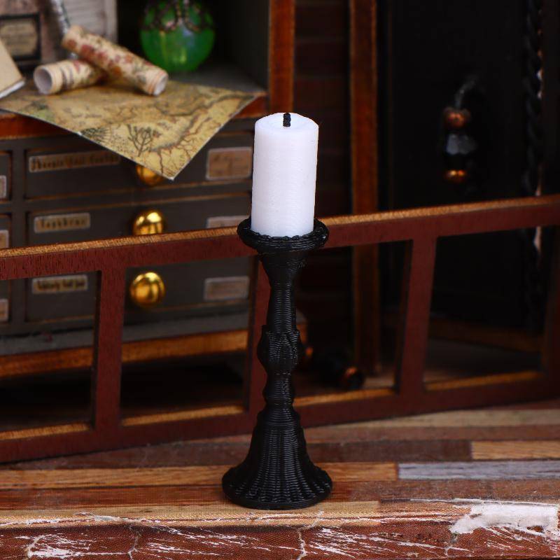 [DPN-t] Hộp đựng nến trang trí nhà búp bê 2 chiếc Bộ thu nhỏ với 2 nến Kim loại Candlesti cho đồ nội thất Mini Trang trí trưng bày mới