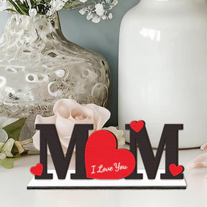 Ngày Của Mẹ Quà Tặng Đồ Trang Trí Bằng Gỗ Tình Yêu Khắc MOM Máy Tính Để Bàn Thẻ Trang Trí Lễ Tạ Ơn Mẹ Nhà Thủ Công